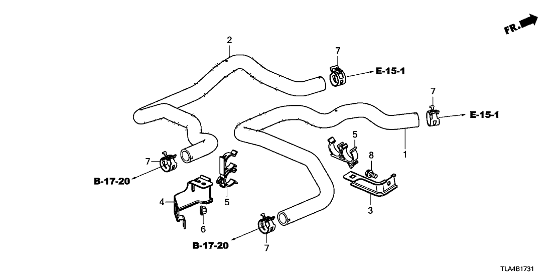 79751-TLC-A00 Honda Stay, Heater Hose
