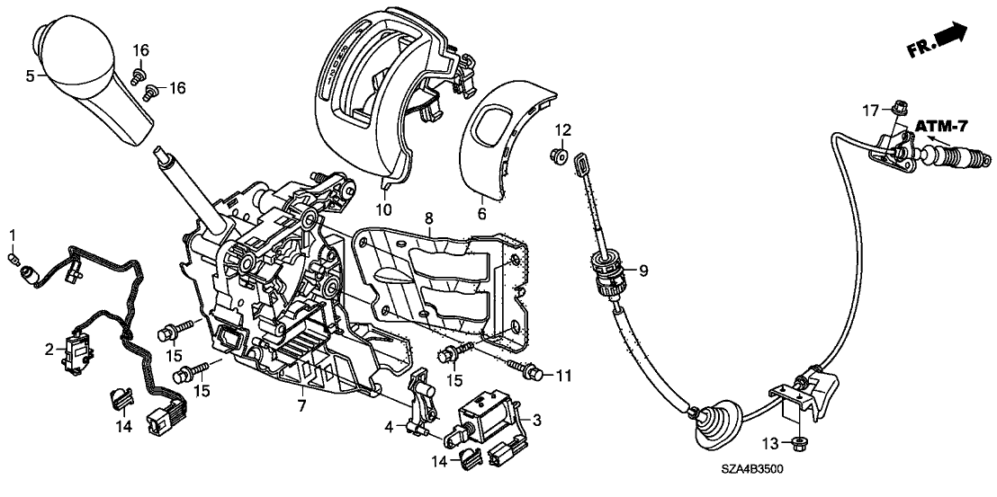 Honda 54200-SZA-A82 Bracket Set, Select Lever