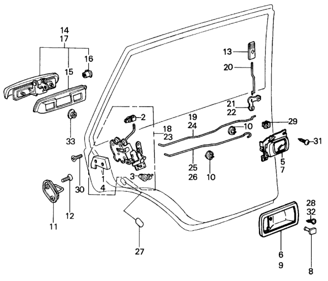 Honda 76525-SA1-003 Rod, R. RR. Door Inside