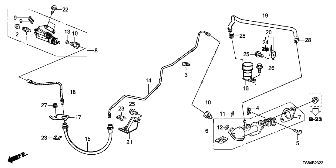 Honda 46972-TR0-A00 Stay, Clutch Fluid Tube