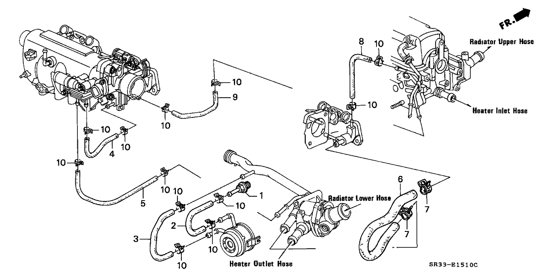 Honda 19507-PM7-000 Hose, Electronic Air Control Valve Outlet