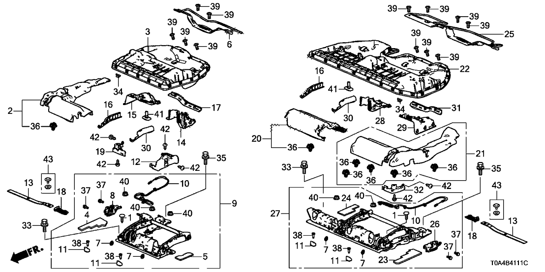 Honda 82648-T0A-A01ZE Foot Cove*YR449L*