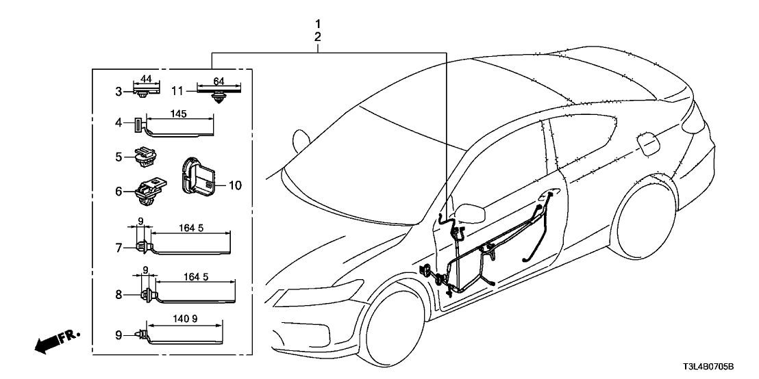 Honda 32751-T3L-A20 Wire Harness, Driver Door