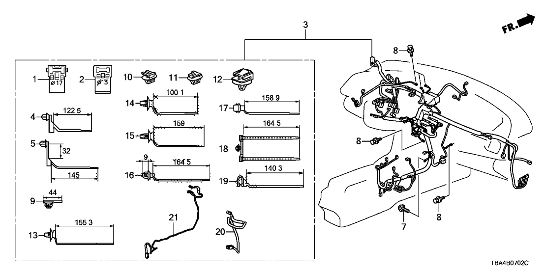 Honda 32117-TBA-A70 Wire Harness, Instrument