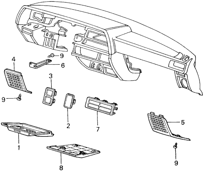 Honda 66842-SA4-670 Lid, Auto Radio Hole