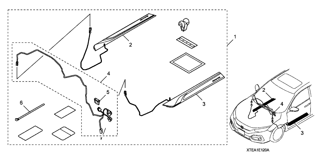 Honda 08E12-TBA-10030 Harness, Illuminated Step