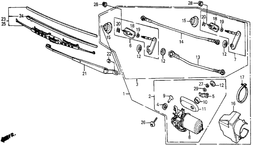 Honda 38400-SB6-673 Wiper Assy., Windshield