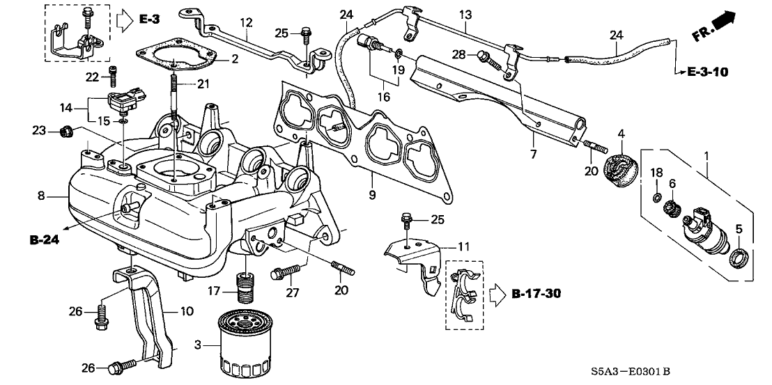 Honda 17132-PMS-A00 Stay, In. Manifold