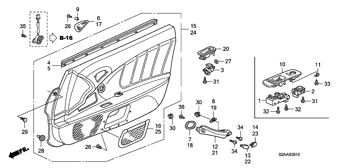 Honda 83515-S2A-003 Bracket, Driver Garnish