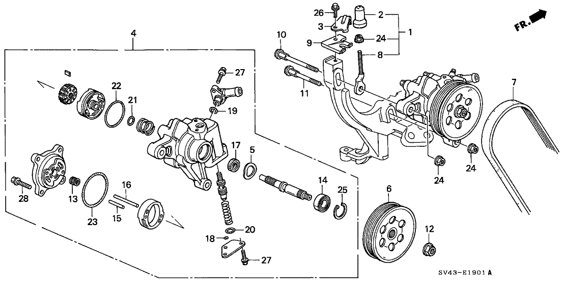 Honda 56998-P0G-A00 Stay, Power Steering Pump Adjuster