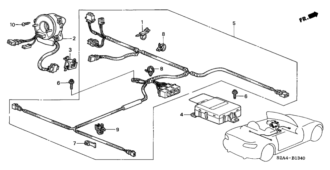 Honda 77961-S2A-G00 Wire Harness, SRS Main