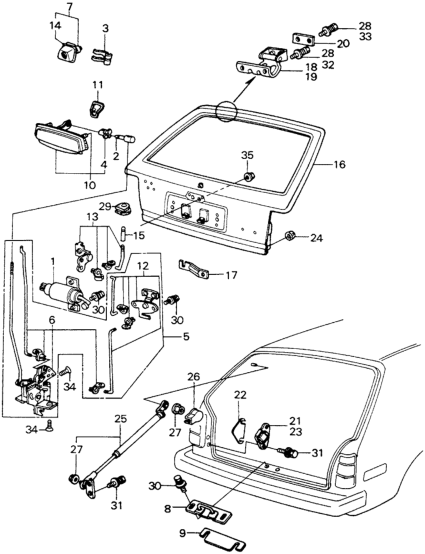 Honda 85270-SA2-033 Stay, Tailgate Open