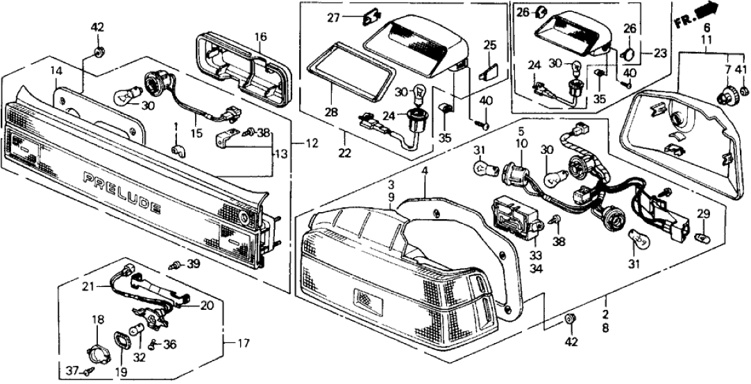 Honda 34270-SF1-A01ZD Lamp Assy., High Mount Stop *NH89L* (PALMY GRAY)