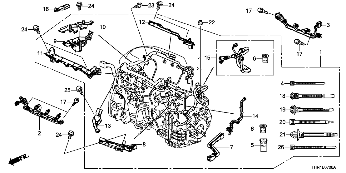 Honda 32130-5MR-A00 Holder, Harness Bank