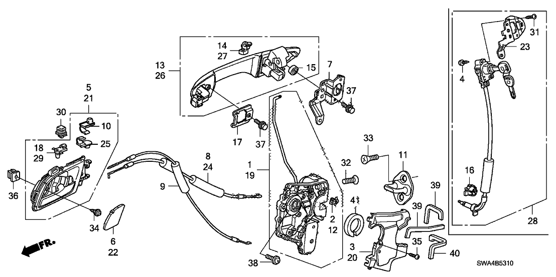 Honda 72149-SWA-A00 Snap, R.