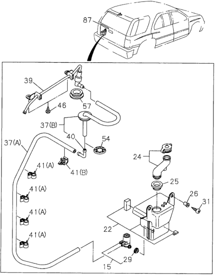 Honda 8-97134-154-0 Clip, RR. Washer Tank Hose (Id=6.0)