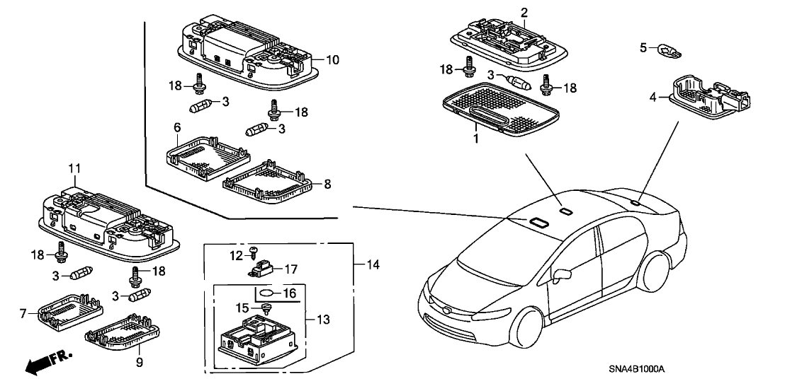 Honda 35830-SNA-A52ZA Sw,Sunroof*NH220L*