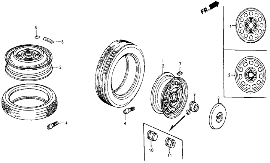 Honda 44732-SD9-000 Cap, Wheel Center (56MM) (Black)