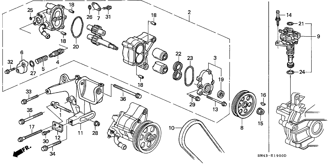 Honda 56994-PT0-000 Bracket, Power Steering Pump