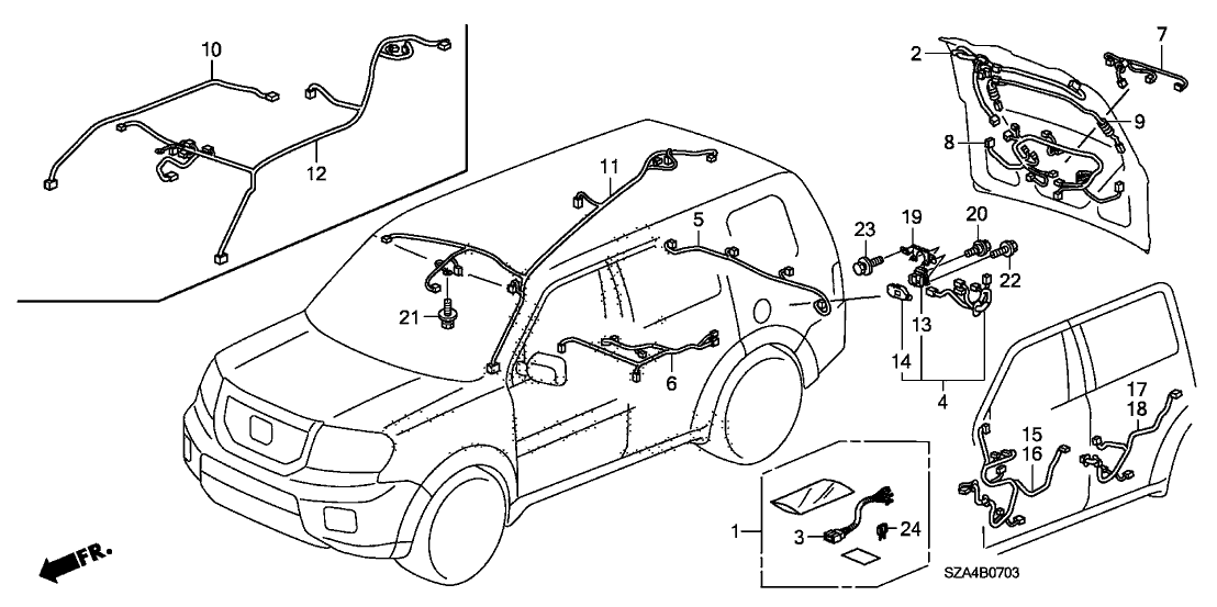 Honda 32112-SZA-A10 Sub-Wire, RR. Bumper