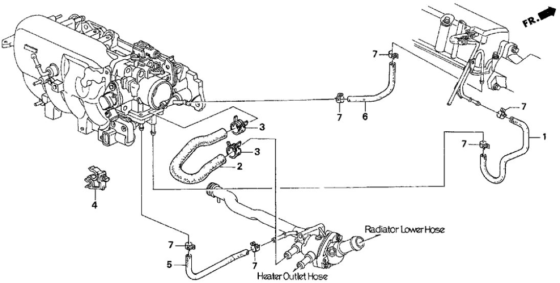 Honda 19507-P76-000 Hose, Rotary Air Control Valveoutlet