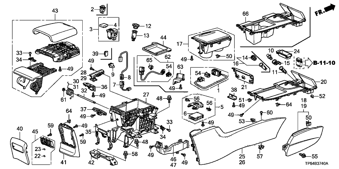 Honda 83462-TA1-Y01 Duct Assy., R. Side Box