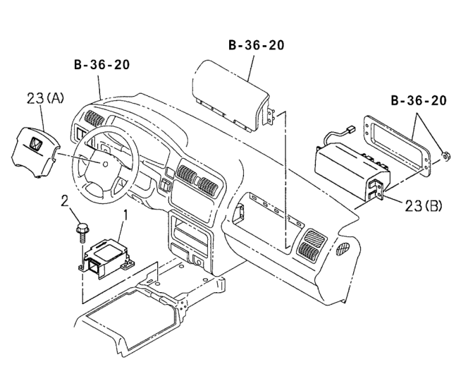 8-97200-907-3 - Genuine Honda Air Bag Unit