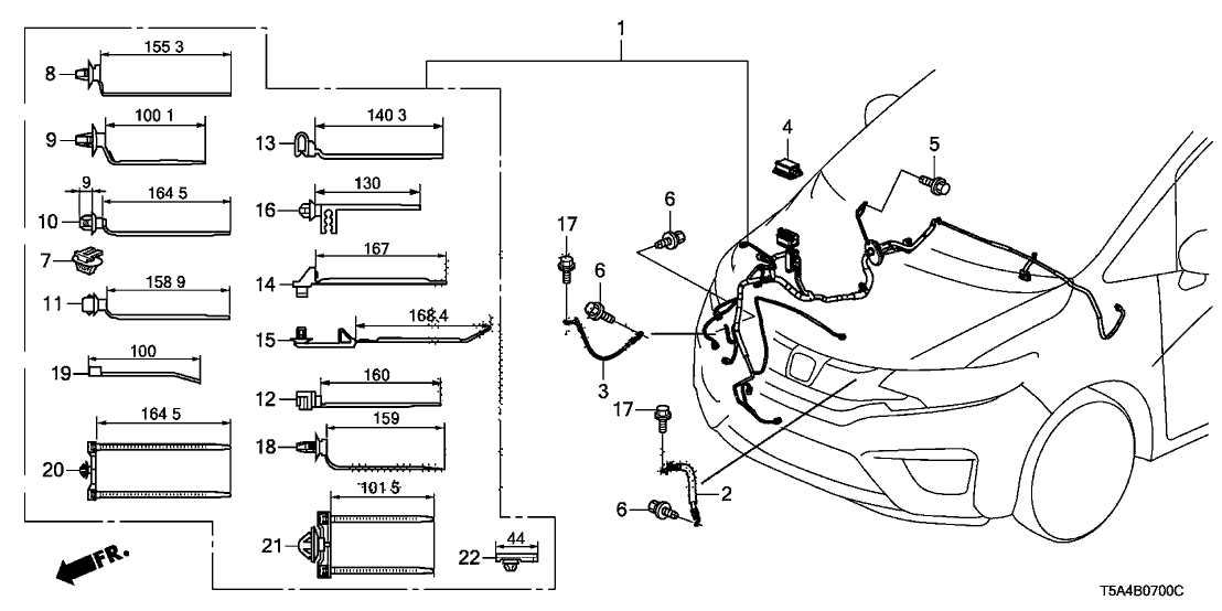 Honda 32100-T5R-A52 WIRE HARN R CABIN