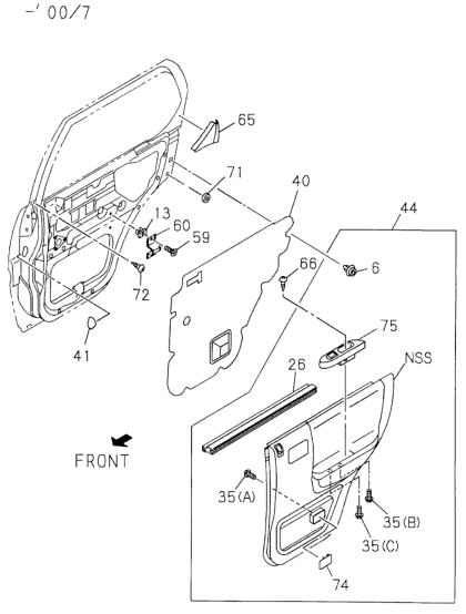 Honda 8-97157-380-6 Trim Asm RR Door LH