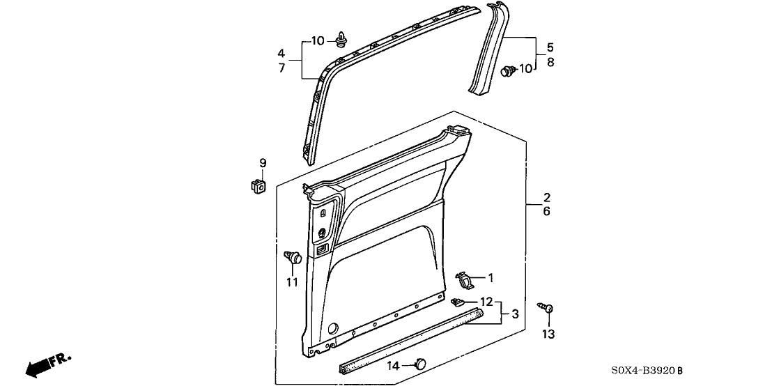 Honda 83709-S0X-A01 Seal, Slide Door (Lower)