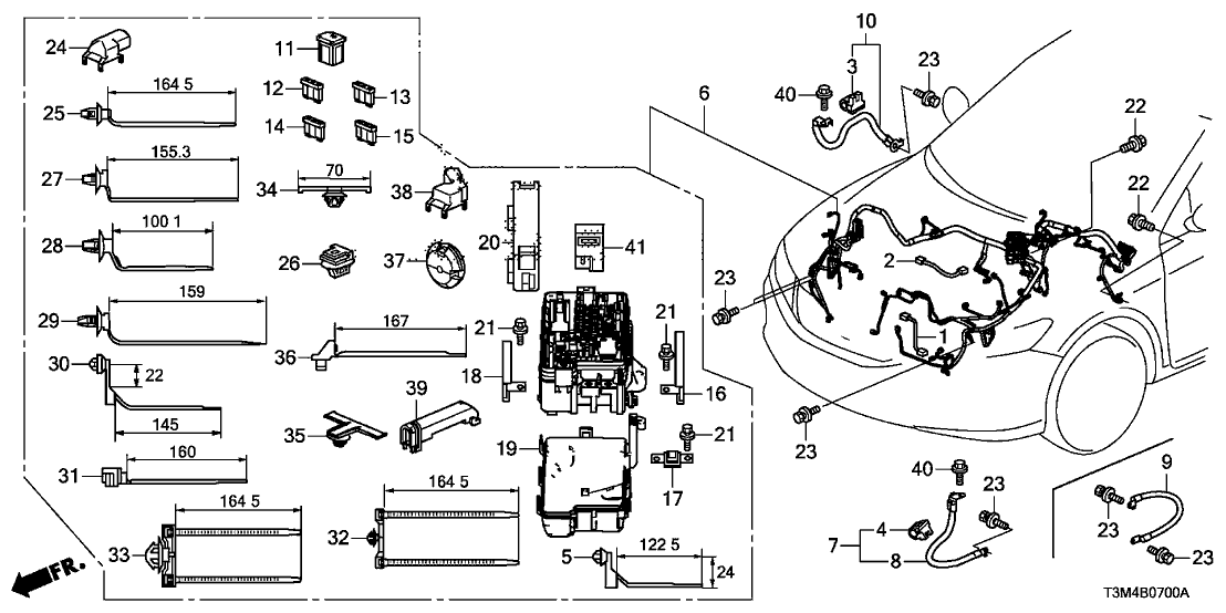 Honda 32200-T3M-A02 Wire Harness, Engine Room