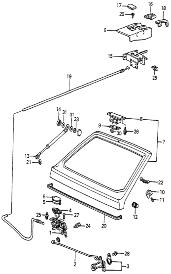 Honda 85200-SA5-673ZZ Tailgate Assy.