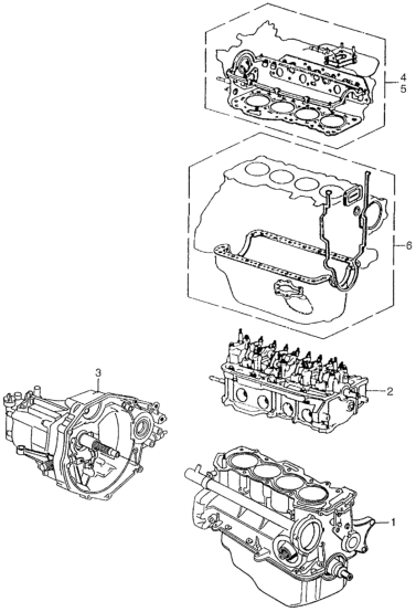 Honda 06110-634-671 Gasket Set A, Top End