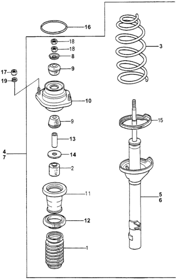 Honda 52610-688-024 Damper Assy., R. RR.