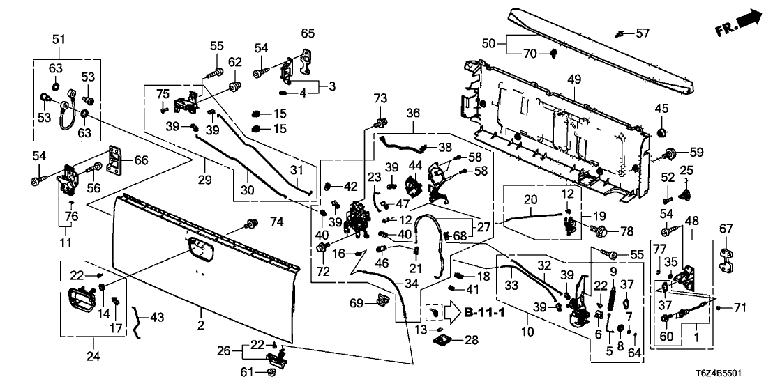 Honda 74807-T6Z-A01 HOLDER (DIA 3-5)