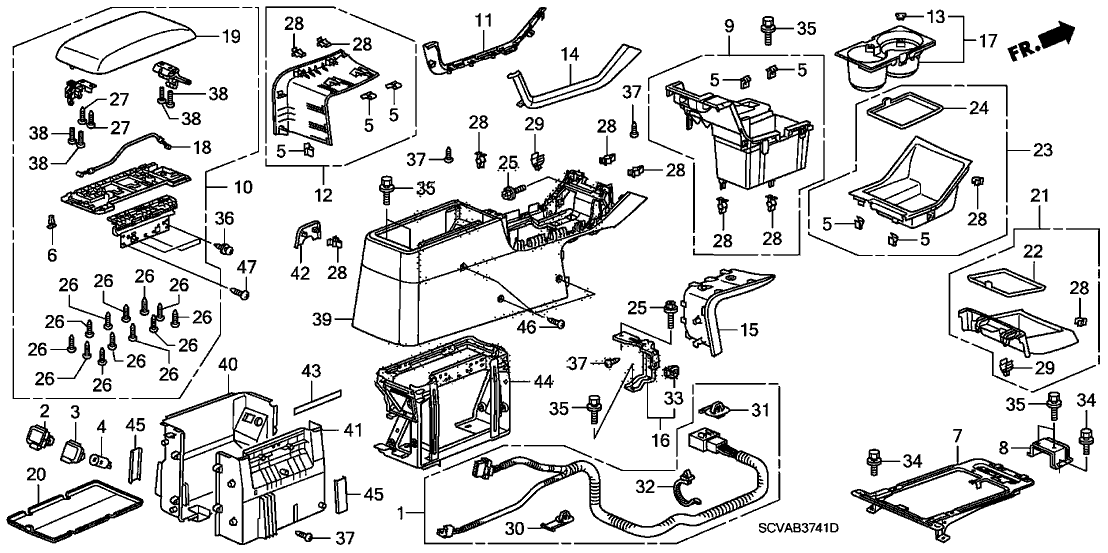 Honda 77295-SCV-A90ZZ Frame, Center Console