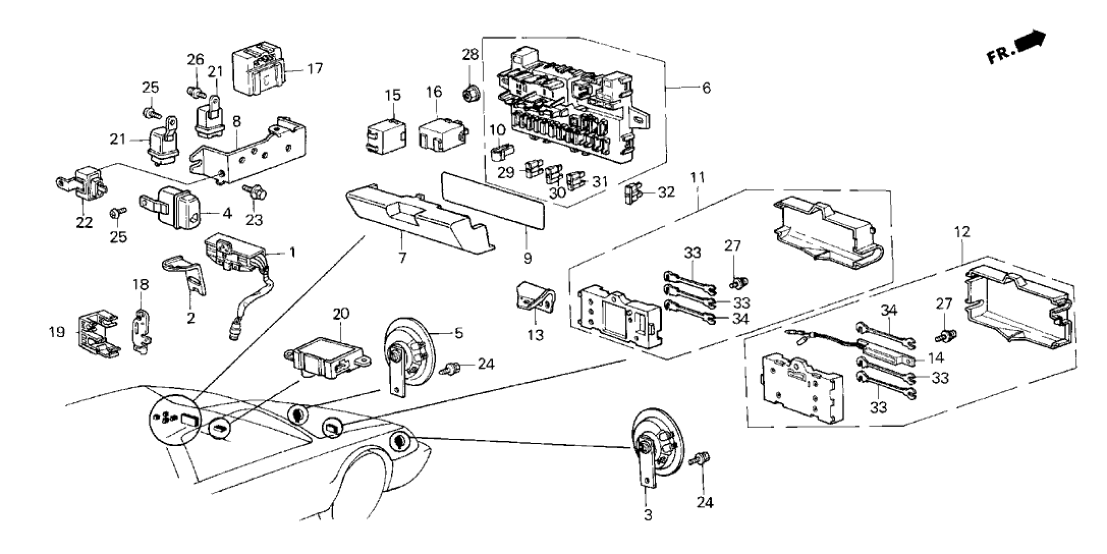 Honda 38205-SB2-681 Label, Fuse