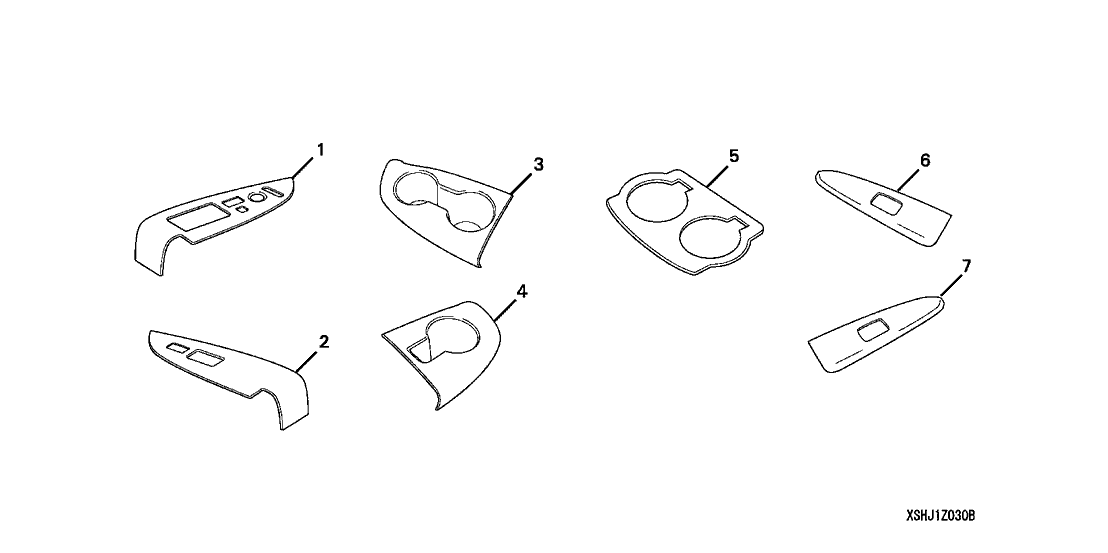 08Z03-SHJ-11006 Honda Wood, R. RR. Cup Holder