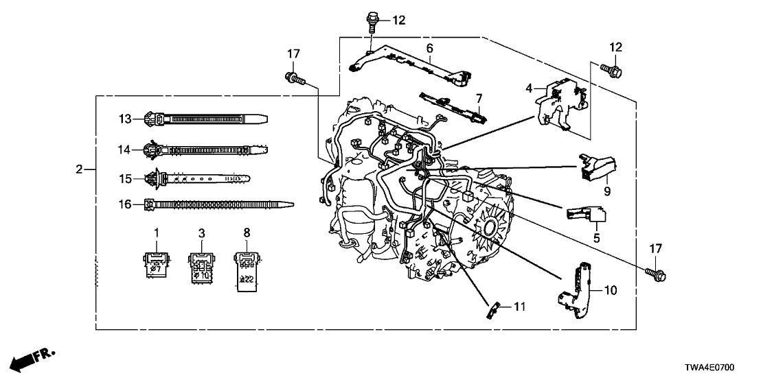 Honda 32126-6C1-A00 Holder, Engine Wr Harn