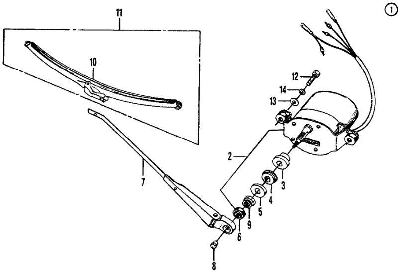 Honda 06384-647-841 Motor Kit, Rear Wiper