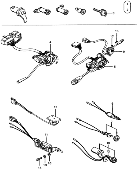 Honda 35010-634-671 Lock Set, Cylinder