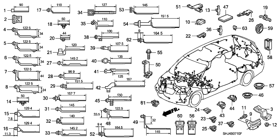 Honda 32121-SHJ-A00 Bracket, Cabin Wire Harness