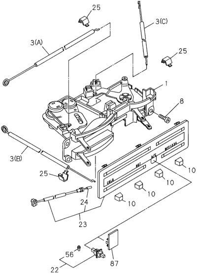 Honda 8-97118-219-0 Cable, Heater Control Lever (Mode Lever)