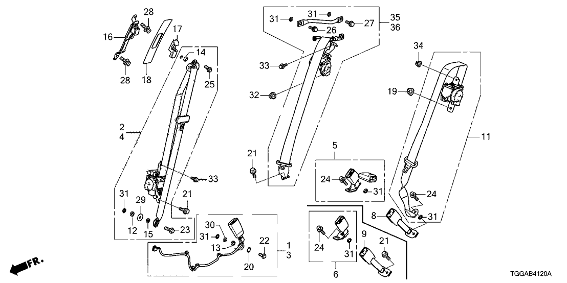 Honda 90545-TGG-003 Nut, Flange (7/16")