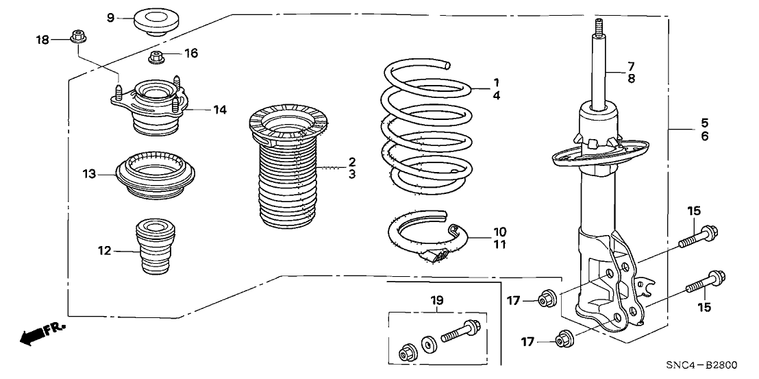Honda 51602-SNC-A15 Shock Absorber Assembly, Left Front