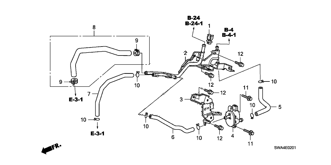 Honda 46408-SWA-A11 Tube I, Master Power