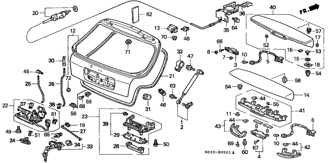 Honda 34275-S03-000 Rubber, High Mount Stop Light