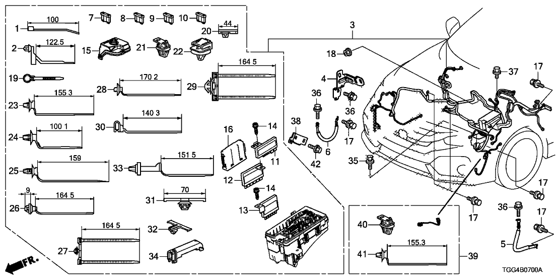 Honda 32200-TGG-L10 Wire Harness, Engine Room