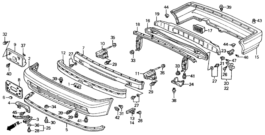 Honda 71501-SM4-962ZZ Face, Rear Bumper