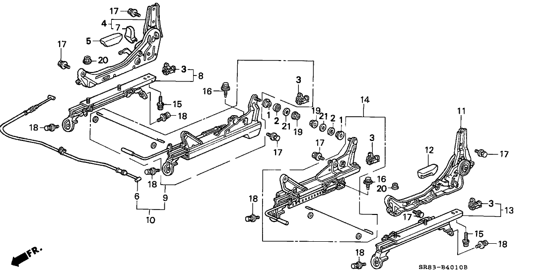 Honda 81270-SR3-C01 Adjuster, R. Slide (Inner)